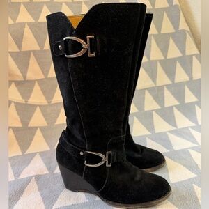 Bed Stu Suede Wedge Tall Boots